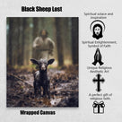 Jesus and Lamb Canvas Wall Art Black Sheep Lost Picture Wall Art Canvas Print Christian Home Decor