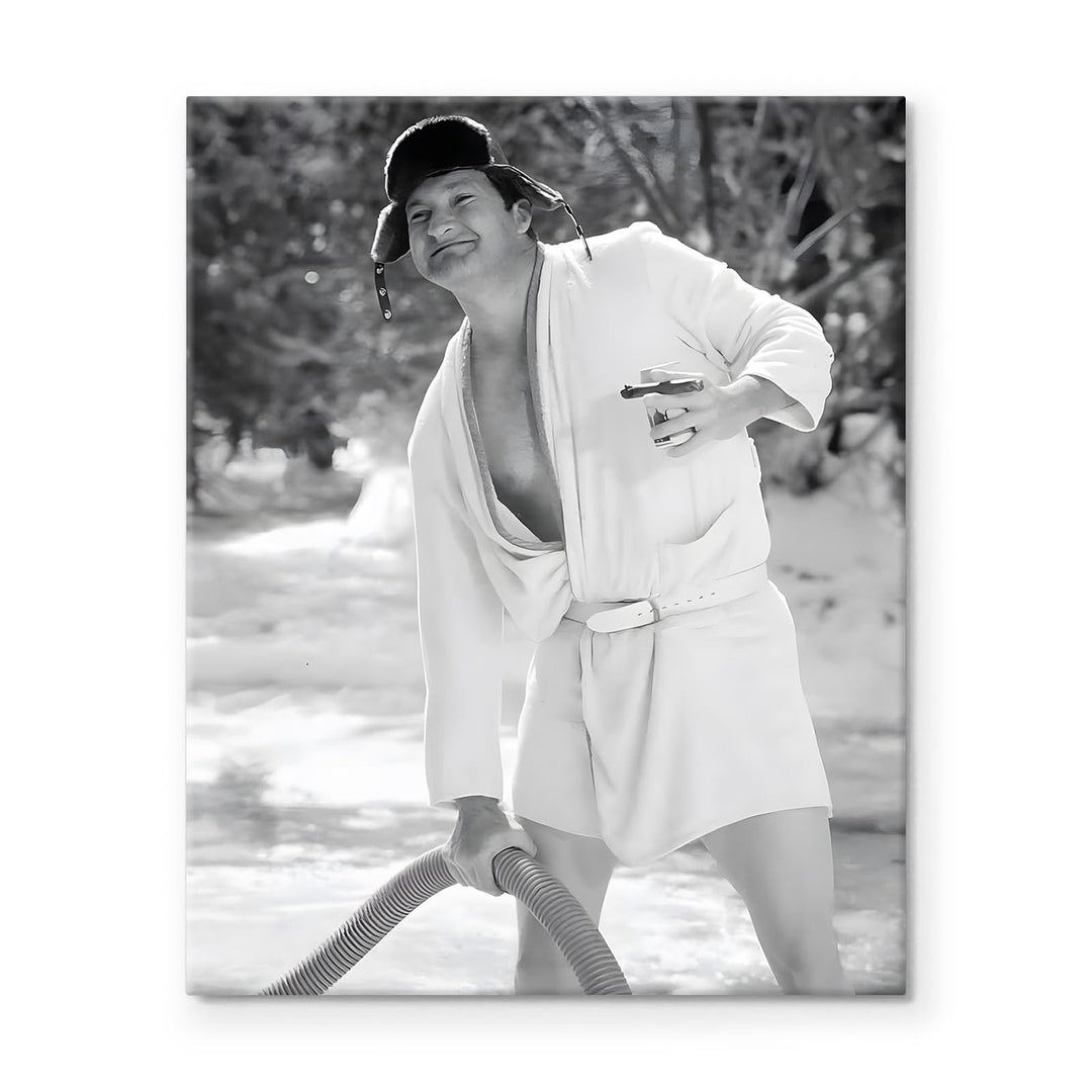 Funny Framed Canvas Wall Art Bathroom Decor Black and White Comedy Cousin Eddie Movies Poster Oil Painting Modern Toilet Artwork for Living Room Dorm Wall Home Decoration