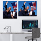 Donald Trump July 13, 2024 Keep Fighting Fist Pump Framed Photo