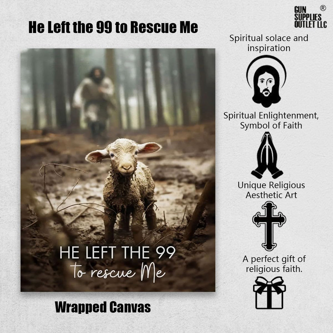 Jesus With The Sheep Wall Art Jesus Running After Lamb Canvas Print He Left the 99 to Rescue Me jesus and Lost Sheep Christian Wall Art