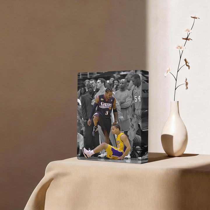 Basketball Canvas Wall Art, Iverson and Tyronn Lue Poster Prints NBA Star Artwork Decoration Motivational Sports Wall Decor for Gym Office Home Dorm Bedroom Living Room