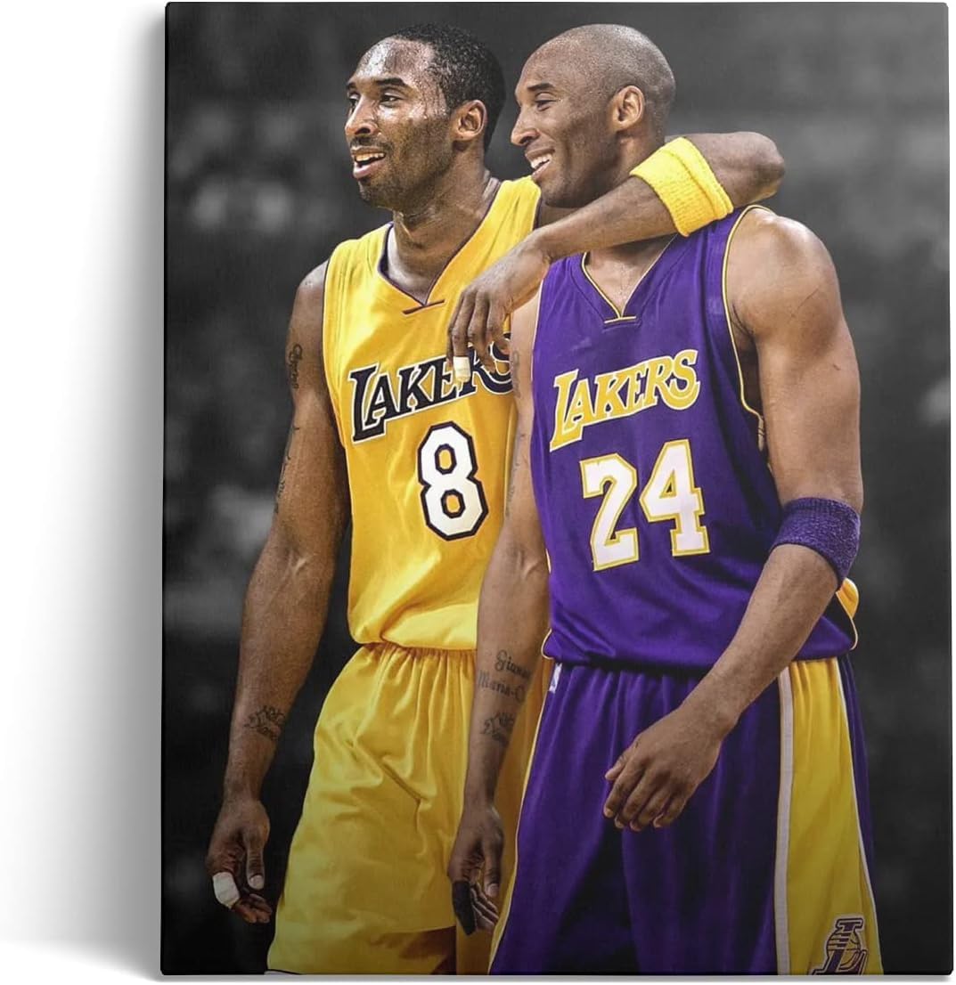 Kobe Bryant Poster, Mamba Mentality Canvas Wall Art, Kobe Bryant Canvas Framed, Black Mamba, NBA Poster