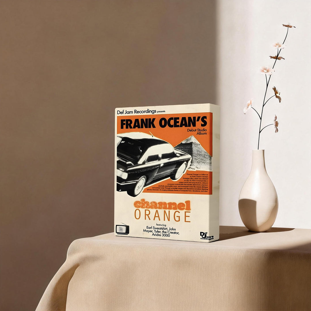 Frank Ocean Canvas Wall Art, Channel Orange Album Cover Print Poster, Vintage Framed Music Wall Artwork for Bedroom, Lounge, Studio or Music Room Aesthetic Decor