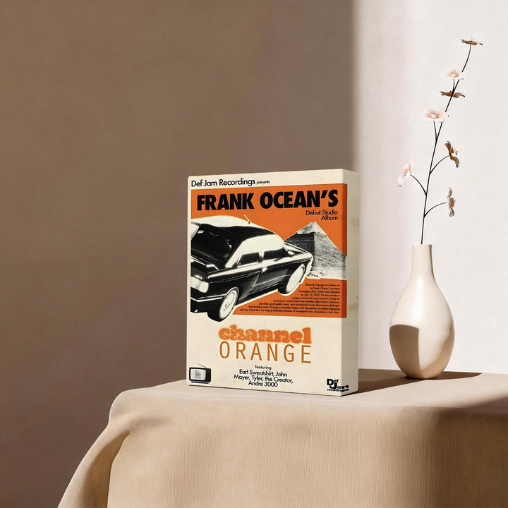 Frank Ocean Canvas Wall Art, Channel Orange Album Cover Print Poster, Vintage Framed Music Wall Artwork for Bedroom, Lounge, Studio or Music Room Aesthetic Decor