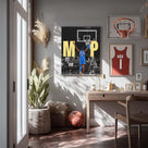2025 NBA Finals MVP Canvas Wall Art Shai Gilgeous-Alexander Raising Hands Victory Poster Oklahoma City Thunder Back Pose Print Basketball Champion Wall Decor for Bedroom