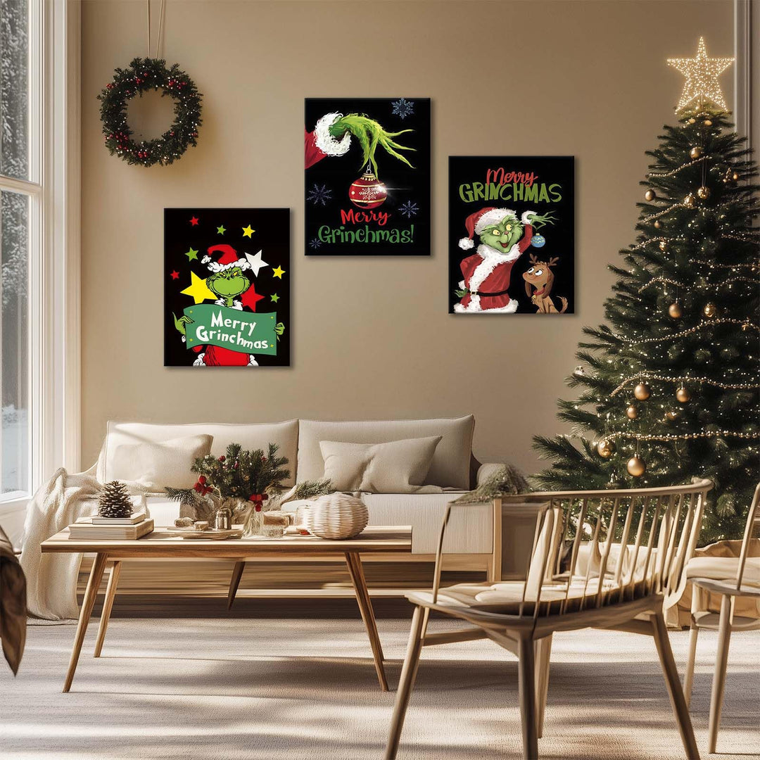 Christmas Movie Poster Print Wall Art, Funny Xmas Canvas Pictures Humorous Home Decorations, Merry Christmas Holiday Picture Painting Wall Decor for Bathroom Living Room Bedroom