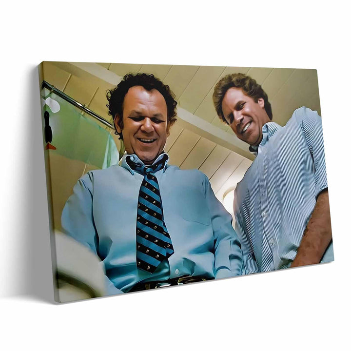 Hysterical Framed Canvas Wall Art Bathroom Decor Step Brothers Movie Poster Funny Moment Print Legendary Comedy Duo Oil Painting Artwork for Bathroom Toilet Wall Home Decoration