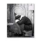 Funny Framed Canvas Wall Art Bathroom Decor Black and White Comedy Elf Movies Poster Bathroom Oil Painting Modern Toilet Artwork for Living Room Dorm Wall Home Decoration