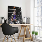 Basketball Canvas Wall Art, Exciting Anthony Edwards Dunk Print Poster for Bedroom Living Room Wall Decor, NBA Star Oil Painting Inspirational Sports Pictures Decoration