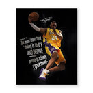 Kobe Bryant Canvas Wall Art Decor - 8X10 inch Inspirational Dunk, Lakers No. 24 Basketball Poster, Black Background Canvas Print for Home Office or Sports Room Decoration