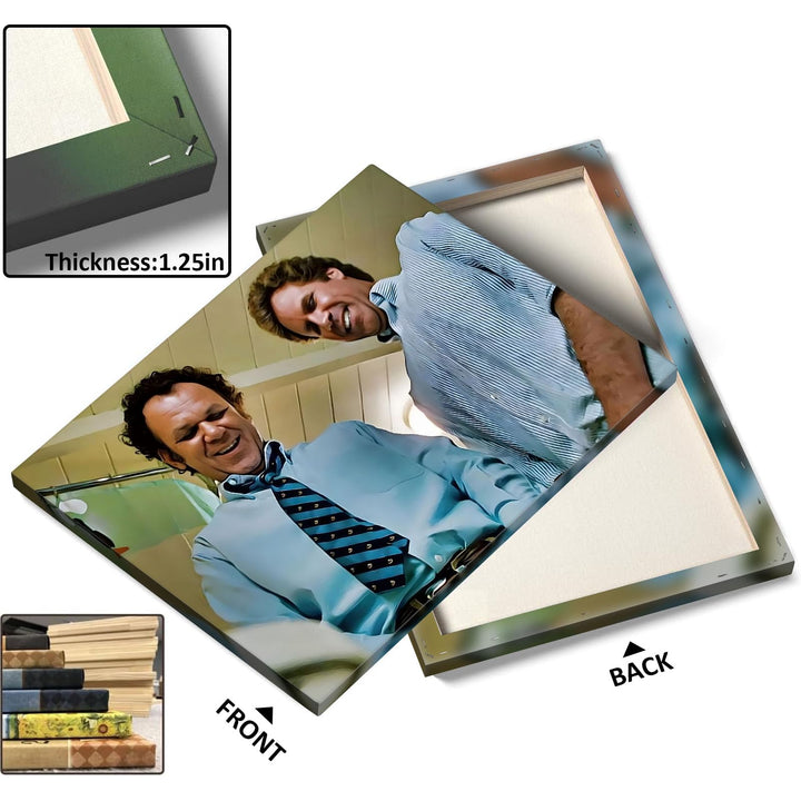 Hysterical Framed Canvas Wall Art Bathroom Decor Step Brothers Movie Poster Funny Moment Print Legendary Comedy Duo Oil Painting Artwork for Bathroom Toilet Wall Home Decoration