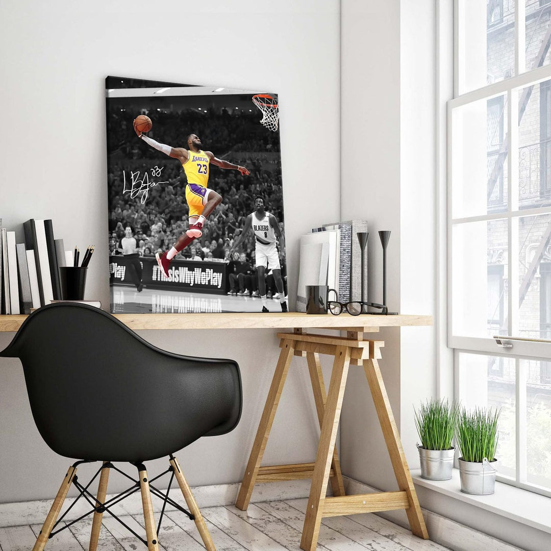 LeBron James Lakers Print Poster Dynamic Basketball Canvas Inspiring NBA Star Painting Sports Picture Artwork Decoration Wall Decor for Home Office