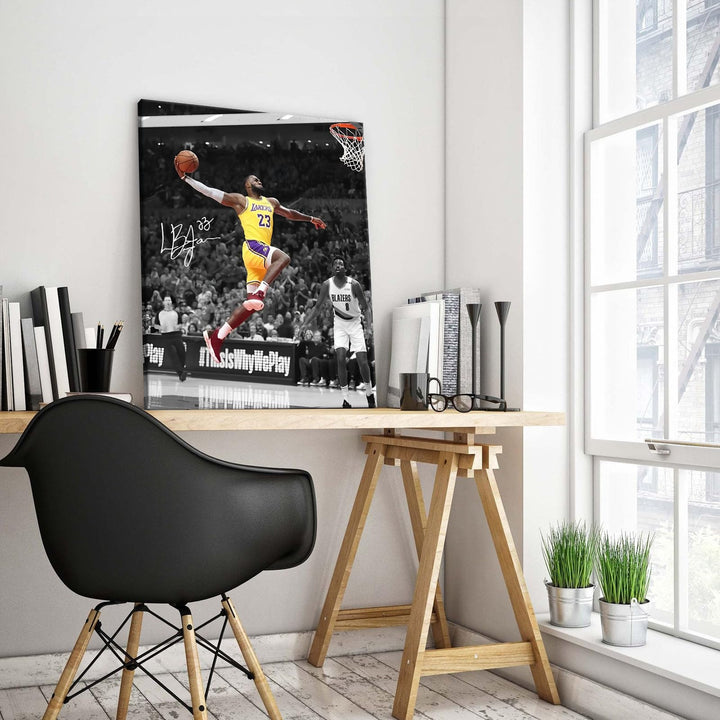 LeBron James Lakers Print Poster Dynamic Basketball Canvas Inspiring NBA Star Painting Sports Picture Artwork Decoration Wall Decor for Home Office