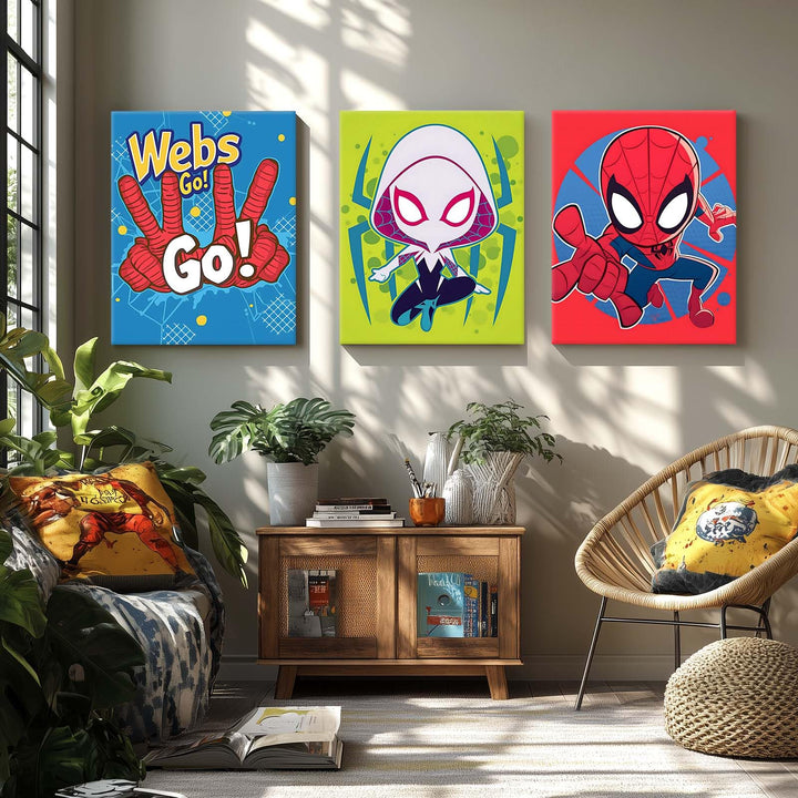 Nuova Spidey and His Amazing Friends Canvas Wall Art, Canvas Print Wall Decor for Living Room Bedroom Home Bathroom