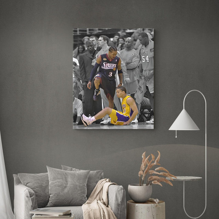 Basketball Canvas Wall Art, Iverson and Tyronn Lue Poster Prints NBA Star Artwork Decoration Motivational Sports Wall Decor for Gym Office Home Dorm Bedroom Living Room