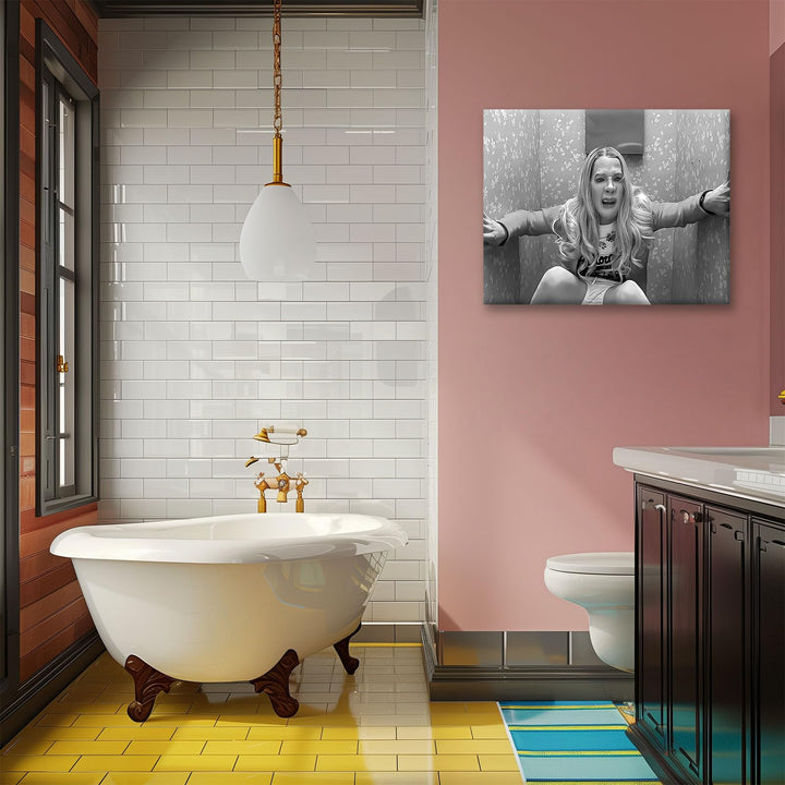 Funny Framed Canvas Wall Art Bathroom Decor Black and White Comedy Movies Poster White Chicks Oil Painting Modern Artwork for Living Room Dorm Wall Home Decoration