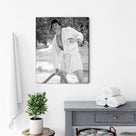 Funny Framed Canvas Wall Art Bathroom Decor Black and White Comedy Cousin Eddie Movies Poster Oil Painting Modern Toilet Artwork for Living Room Dorm Wall Home Decoration