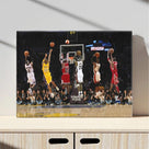 Basketball Legends Canvas Wall Art Print Poster, Iconic Sports Stars Shooting Inspirational Picture, Motivational Photography Wall Decor for Gym Dorm Home Office Living Room Bedroom