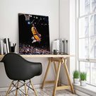 Kobe Bryant Canvas Wall Art Decor -Iconic Dunk Lakers No. 8 Action Shot, Basketball Legend Poster Print for Sports Fans, Dynamic Home and Office Wall Decor