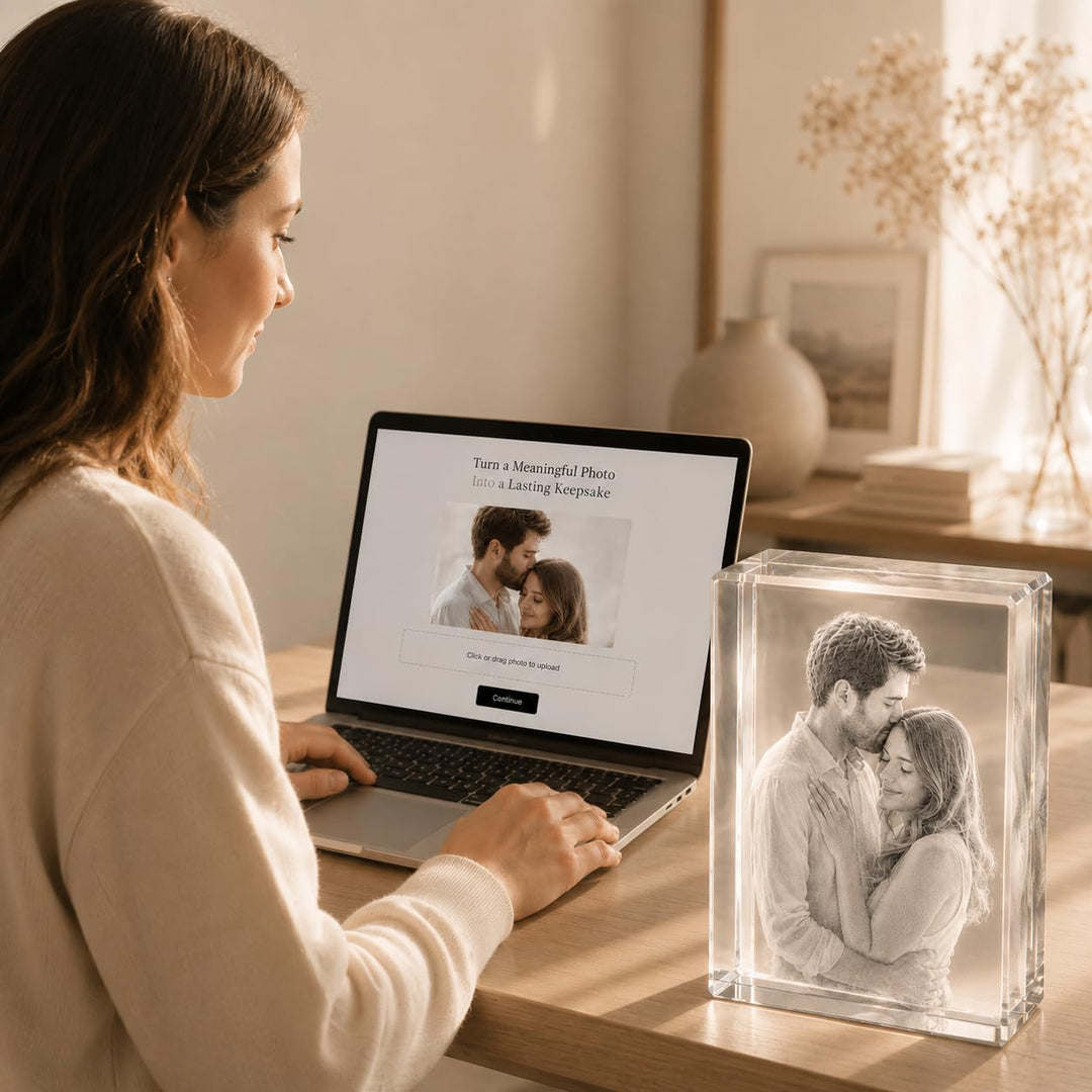 Personalized 3D Crystal Photo Engraved with K9 Crystal & Subsurface