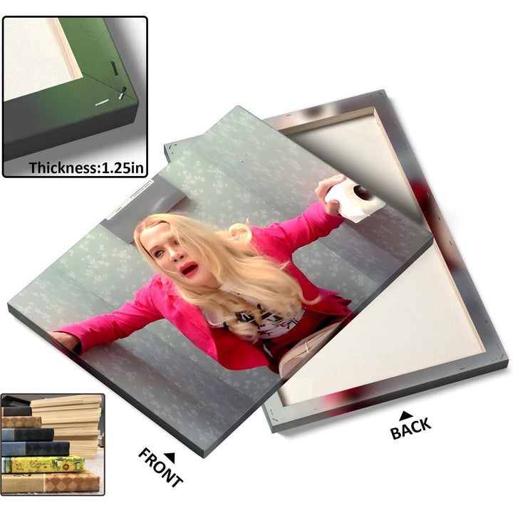 Humor Framed Canvas Wall Art Bathroom Decor White Chicks Comedy Movies Poster Toilet Scene Print Painting Pop Satire Modern Artwork for Living Room Dorm Wall Home Decorations