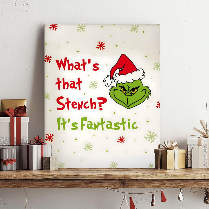 Christmas Canvas Wall Art Decor - “Maybe Christmas Means a Little Bit More” Holiday Quote Decor - 8x10 inch Whimsical Festive Wall Decoration for Room or Office - Premium Quality Canvas Print