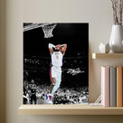 NBA Canvas Wall Art Decor - LeBron James Iconic Dunk for Team USA, Basketball Olympic Moment, Patriotic Sports Poster for Home