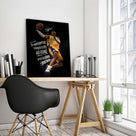 Kobe Bryant Canvas Wall Art Decor - 8X10 inch Inspirational Dunk, Lakers No. 24 Basketball Poster, Black Background Canvas Print for Home Office or Sports Room Decoration