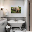 Funny Framed Canvas Wall Art Bathroom Decor Retro Humor Comedy Ace Ventura Movies Poster Rhino Painting Modern Toilet Artwork for Living Room Dorm Wall Home Decoration