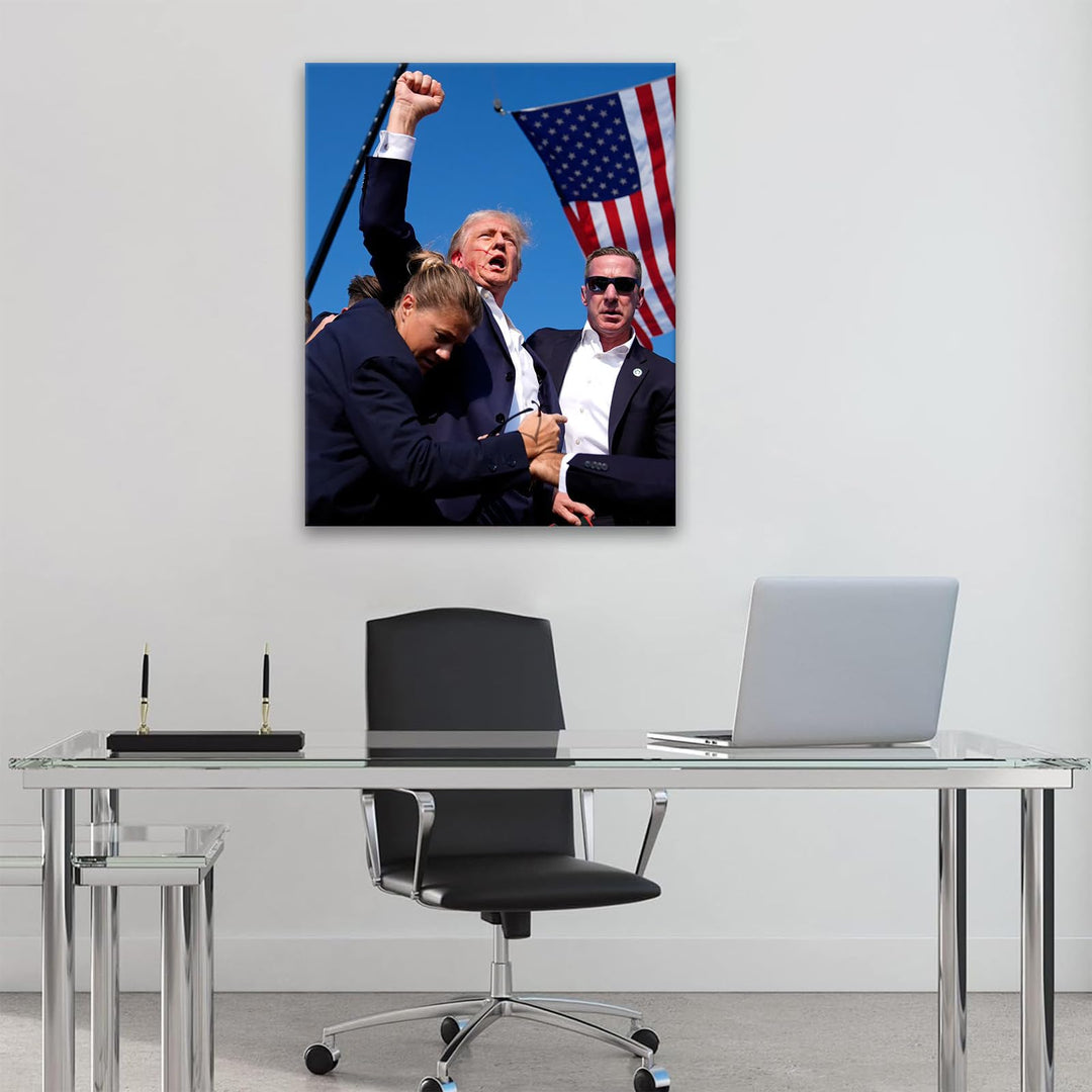 Donald Trump July 13, 2024 Keep Fighting Fist Pump Framed Photo