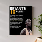 Kobe Bryant’s 10 Rules Motivational Canvas Wall Art - Inspirational Basketball Quote Poster Print Canvas Basketball Motivational Wall Decor for Office, Gym, Living Room or Bedroom