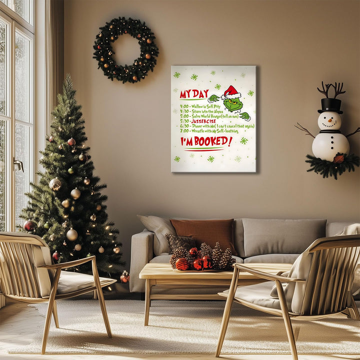 Christmas Canvas Wall Art Decor - “Maybe Christmas Means a Little Bit More” Holiday Quote Decor - 8x10 inch Whimsical Festive Wall Decoration for Room or Office - Premium Quality Canvas Print