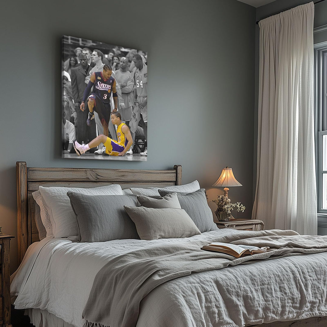 Basketball Canvas Wall Art, Iverson and Tyronn Lue Poster Prints NBA Star Artwork Decoration Motivational Sports Wall Decor for Gym Office Home Dorm Bedroom Living Room