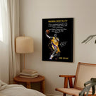 Kobe Bryant Canvas Wall Art Decor - Mamba Mentality Inspirational Quote, Lakers No. 24 Dunk Action Artwork, Iconic Basketball Legend Tribute Poster for Office, Gym or Home Wall Decoration