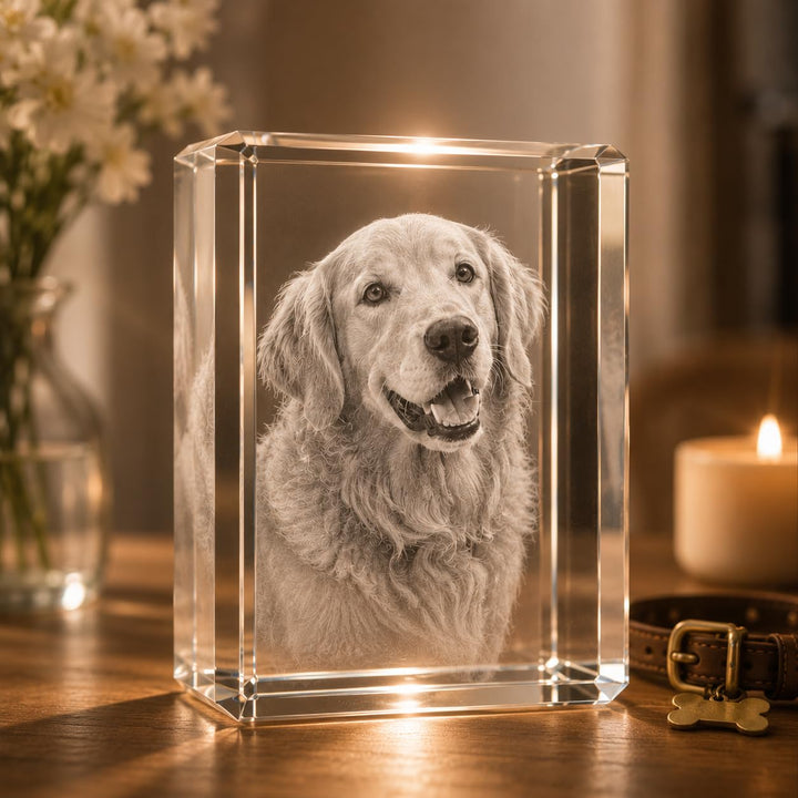 Personalized 3D Crystal Photo Engraved with K9 Crystal & Subsurface