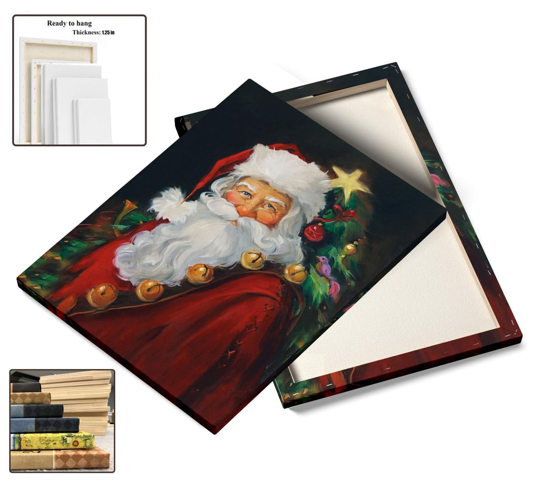 Christmas Canvas Wall Art Santa Claus Canvas Prints for Living Room Kitchen Bathroom Home Santa Claus Xmas Posters Room Decor