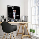 NBA Canvas Wall Art Decor - LeBron James Iconic Dunk for Team USA, Basketball Olympic Moment, Patriotic Sports Poster for Home
