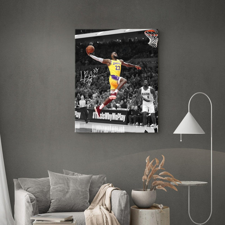 LeBron James Lakers Print Poster Dynamic Basketball Canvas Inspiring NBA Star Painting Sports Picture Artwork Decoration Wall Decor for Home Office