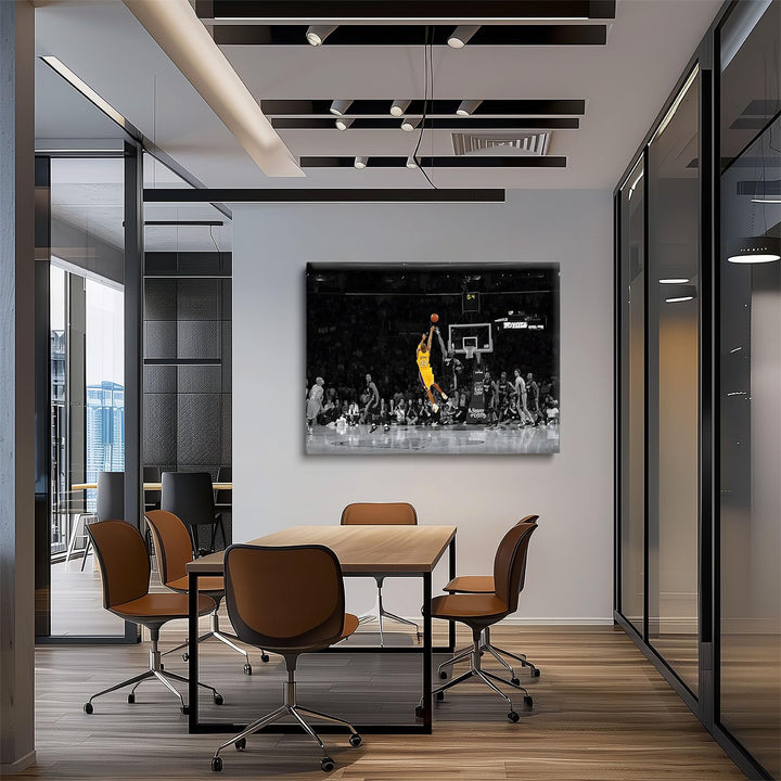 Kobe Bryant Canvas Wall Art Decor - Iconic Lakers No. 24 Game-Winning Shot, Basketball Legend Tribute Artwork, Sports Canvas Wall Art Decor for Home