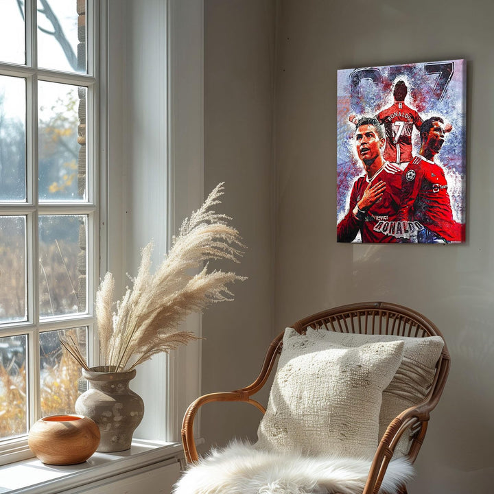 Captivating Cristiano Ronaldo Print Poster, Bold Sports Stars Painting, Thrilling Game Day Artwork Decoration, Modern Living Room Gym Wall Decor