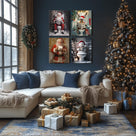 Sunwes Funny Snowman Bathroom Wall Art - Festive Holiday Humor Snowman Canvas Pictures Print for Bathroom Living Room Christmas Decor, Quirky Aesthetics Seasonal Wall Art