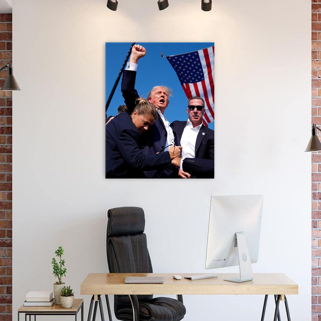 Donald Trump July 13, 2024 Keep Fighting Fist Pump Framed Photo