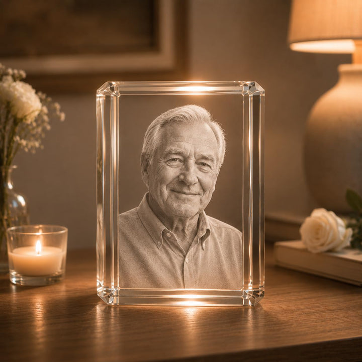 Personalized 3D Crystal Photo Engraved with K9 Crystal & Subsurface