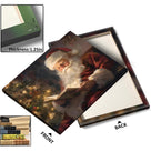 Christmas Wall Art Santa Wall Decor Canvas Classic Santa Reading by Christmas Tree Pictures Print Framed Xmas Canvas Wall Artwork for Living Room Bedroom