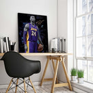 Kobe Bryant Canvas Wall Art Decor - Iconic Los Angeles Lakers No. 24 Basketball Artwork with Autograph Style Print, Inspirational Sports Canvas for Home, Office or Gym Wall Decor