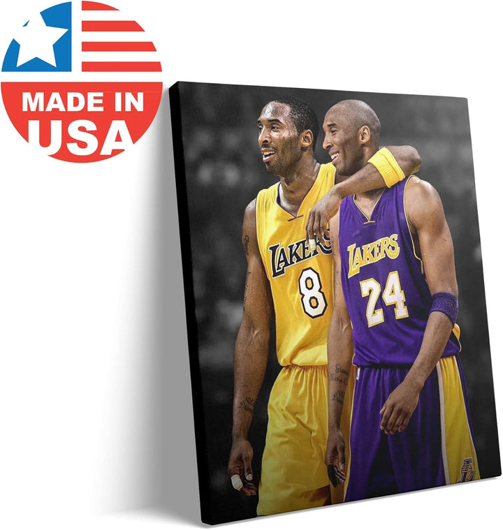 Kobe Bryant Poster, Mamba Mentality Canvas Wall Art, Kobe Bryant Canvas Framed, Black Mamba, NBA Poster