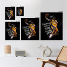 Kobe Bryant Canvas Wall Art Decor - 8X10 inch Inspirational Dunk, Lakers No. 24 Basketball Poster, Black Background Canvas Print for Home Office or Sports Room Decoration