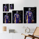 Kobe Bryant Canvas Wall Art Decor - Iconic Los Angeles Lakers No. 24 Basketball Artwork with Autograph Style Print, Inspirational Sports Canvas for Home, Office or Gym Wall Decor