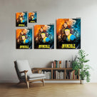 Invincible Hero Canvas Wall Art, Abstract Superhero Portrait Print Poster, Graphic Novel Framed Wall Aesthetic Artwork Painting for Game Room, Bedroom, Office or Fan Decor