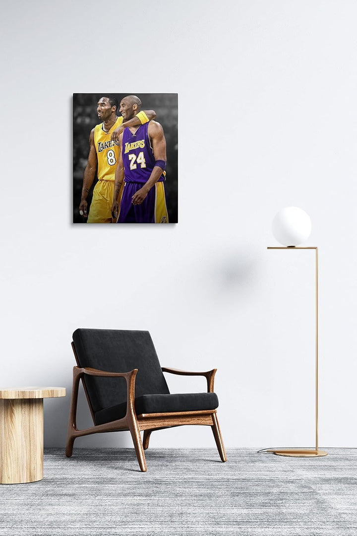 Kobe Bryant Poster, Mamba Mentality Canvas Wall Art, Kobe Bryant Canvas Framed, Black Mamba, NBA Poster